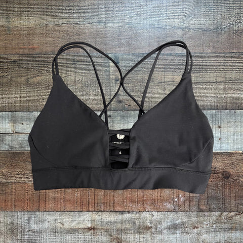 Presley Hill Black Front Cutout Sports Bra- Size S