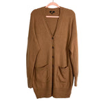 J. Crew Brown Cashmere Wool Blend Button Cardigan Sweater Dress-Size L