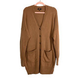J. Crew Brown Cashmere Wool Blend Button Cardigan Sweater Dress-Size L