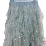 Pink Desert Sassy Red Lipstick Blue Gold & Silver Star Print Tulle Skirt NWT- Size XL