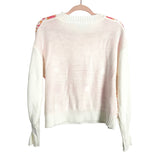 Time and Tru White with Orange/Pink Crochet Front Sweater- Size M (sold out online)