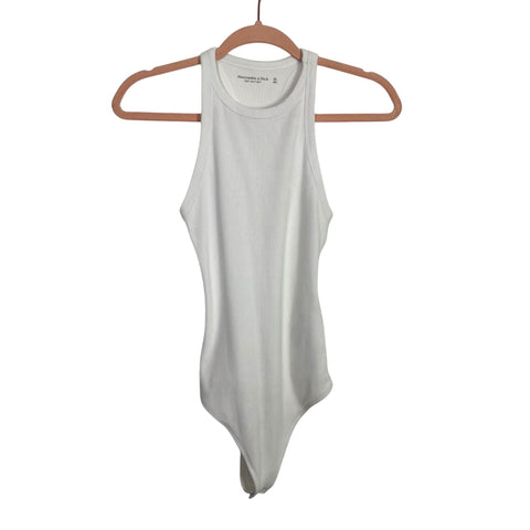 Abercrombie & Fitch White Ribbed Tank Bodysuit- Size XS