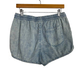 Aerie Light Wash Drawstring Chambray Shorts- Size M