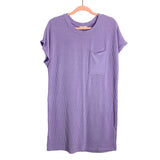 Entro Purple Ribbed Front Pocket Shirt Dress- Size S (sold out online)