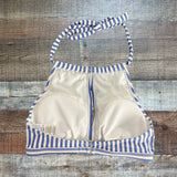 Time And Tru White/Blue Cross Waist Swim Top- Size S(4-6) (We Have Matching Bottoms!)