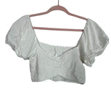 Peixoto White Smocked Swiss Dot Cropped Top- Size XL (we have matching skirt)