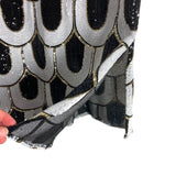 Show Me Your Mumu White Black and Gold Sequins Side Slits Dress- Size S