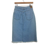 ZARA Basic Z1975 Raw Hem Denim Skirt- Size S