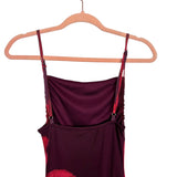 Blue Blush Burgundy Floral Dress - Size S (See Notes)