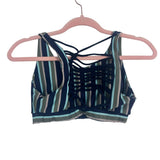 9two5 Fit Navy Striped Strappy Back Sports Bra- Size S