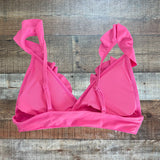Aerie Pink Ruffle Triangle Swim Top - Size L