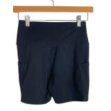 No Brand Black Side Pockets Biker Shorts- Size S