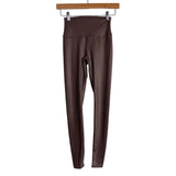 Alo Brown Shiny High Rise Leggings- Size S (Inseam 27”)