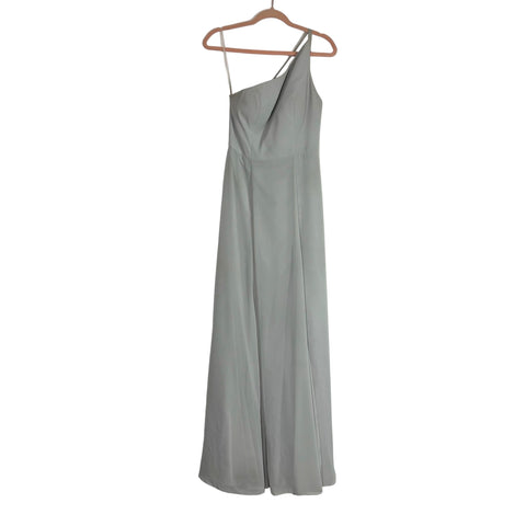 Jenny Yoo Bridesmaid One Shoulder Strappy Back Front Slit Dress- Size 2 (see notes)