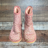 Weestep Girl’s Pink Animal Print Faux Fur Lined Boots- Size 1 (see notes)