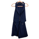 ASOS Design Navy Front Cutout Romper- Size 14