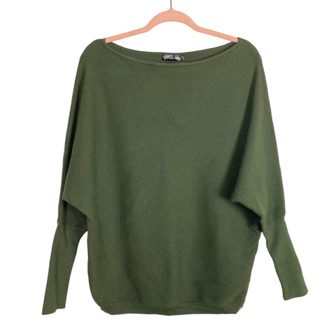 Fashion Olive Wide Neck Dolman Sleeve Sweater NWT- Size S