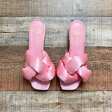 Sam & Libby Pink Knotted Satin Slide Sandals- Size 7.5