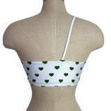 Fit Mama Green Heart Print One Shoulder Sports Bra- Size S (we have matching leggings)
