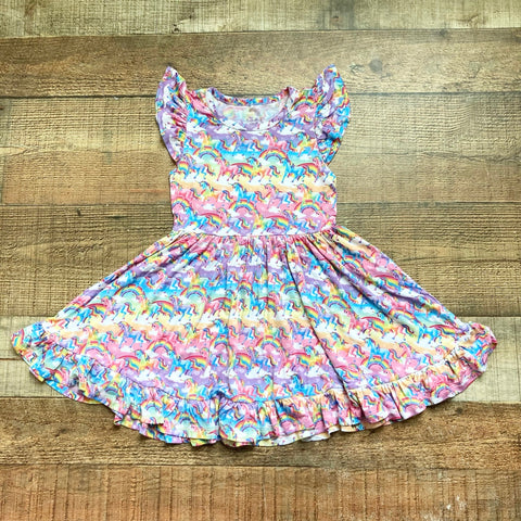 Lisa Frank Posh Peanut Limited Edition Unicorn and Rainbow Dress- Size 3T-4T