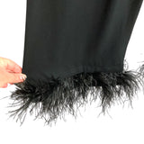 Sleeper Black Ostrich Feather Trim Pajama Set NWT- Size L