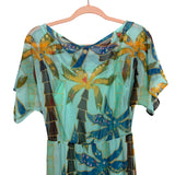 Never Fully Dressed Blue Lined Palms Printed Mesh Overlay Tilly Dress NWT- Size 2 (sold out online)
