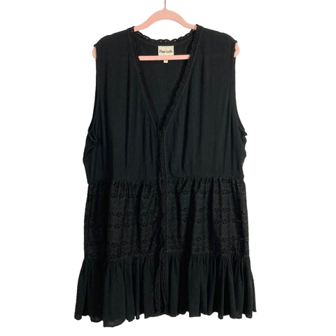 Playa Lucila Black Eyelet Mini Dress- Size XXL (no lining)