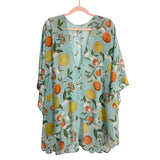 Sseko Fruit Print Sheer Button Front Kimono- One Size
