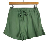 Ekouaer Green Waffle Knit V-Neck Top and Shorts Set- Size S (sold as a set)