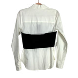 Veronica Beard White with Black Cropped Bustier Overlay Miki Button Down Blouse- Size 2 (see notes - sold out online!)