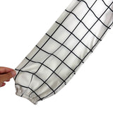 No Brand White/Black Mock Neck Blouse - Size M (See Notes)