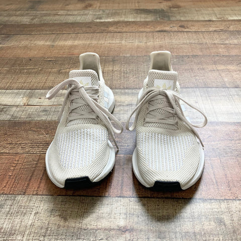 Adidas Tan and White Swift Run Sneakers- Size 7.5 (Brand New Condition)