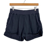 Faherty Black Linen Blend Cuffed Hem Shorts- Size M