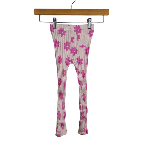 Zara Pink Floral Print Pants - Size 3-4 Years