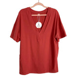 Anrabess Rust V-Neck Top Biker Short Set NWT- Size S (sold as set)