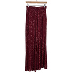 Lulus Wine Sequins Wide Leg Pants NWT- Size S (sold out online, Inseam 31”)