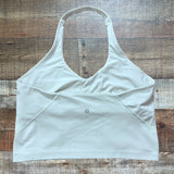 Lululemon Off White Built in Shelf Bra Cropped Halter Tank- Size 14