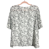 A New Day Black/White Wheat Pattern Top- Size XXL