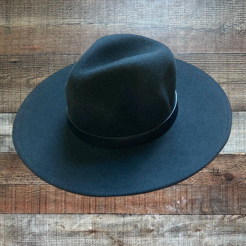 Sole Society Black 100% Wool Belted Hat- One Size