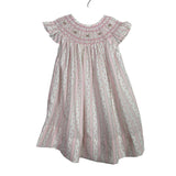 Cecil and Lou Pink/Green Floral Print and Stripes Smocked Dress- Size 3T (see notes)