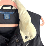 Ralph Lauren Black with Cream Stripe and Pockets Feather Down Puffer Vest- Size M (see notes)