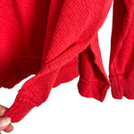 We the Free Red Ribbed Quarter Zip Pullover Top- Size L