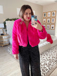 Eloquii Hot Pink Faux Fur Jacket NWT- Size 14/16