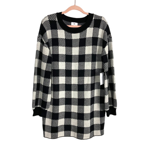 LPA Black and White Checkered Wool Blend Sweater Dress NWT- Size M (sold out online)
