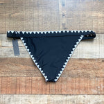 Lovers + Friends Black and White Trim Bikini Bottoms NWT- Size L (we have matching top)