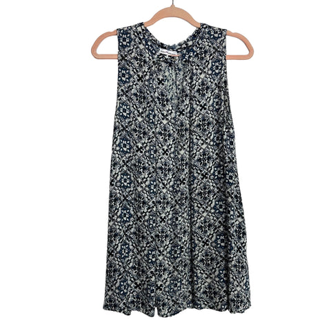 Dainty Hooligan Blue Printed Front Keyhole Dress- Size ~S (no size tag, fits like S)