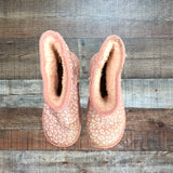 Weestep Girl’s Pink Animal Print Faux Fur Lined Boots- Size 1 (see notes)