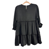 Candidly Chan Black Satin Back Keyhole Dress- Size S