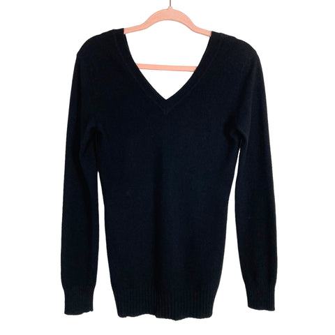 Oats Black 100% Cashmere V-Neck Sweater-Size S