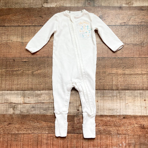 @mumuandmacaroons x Pip Pea Pop White Flamingos Walker Zip Up Outfit- Size 6-9M